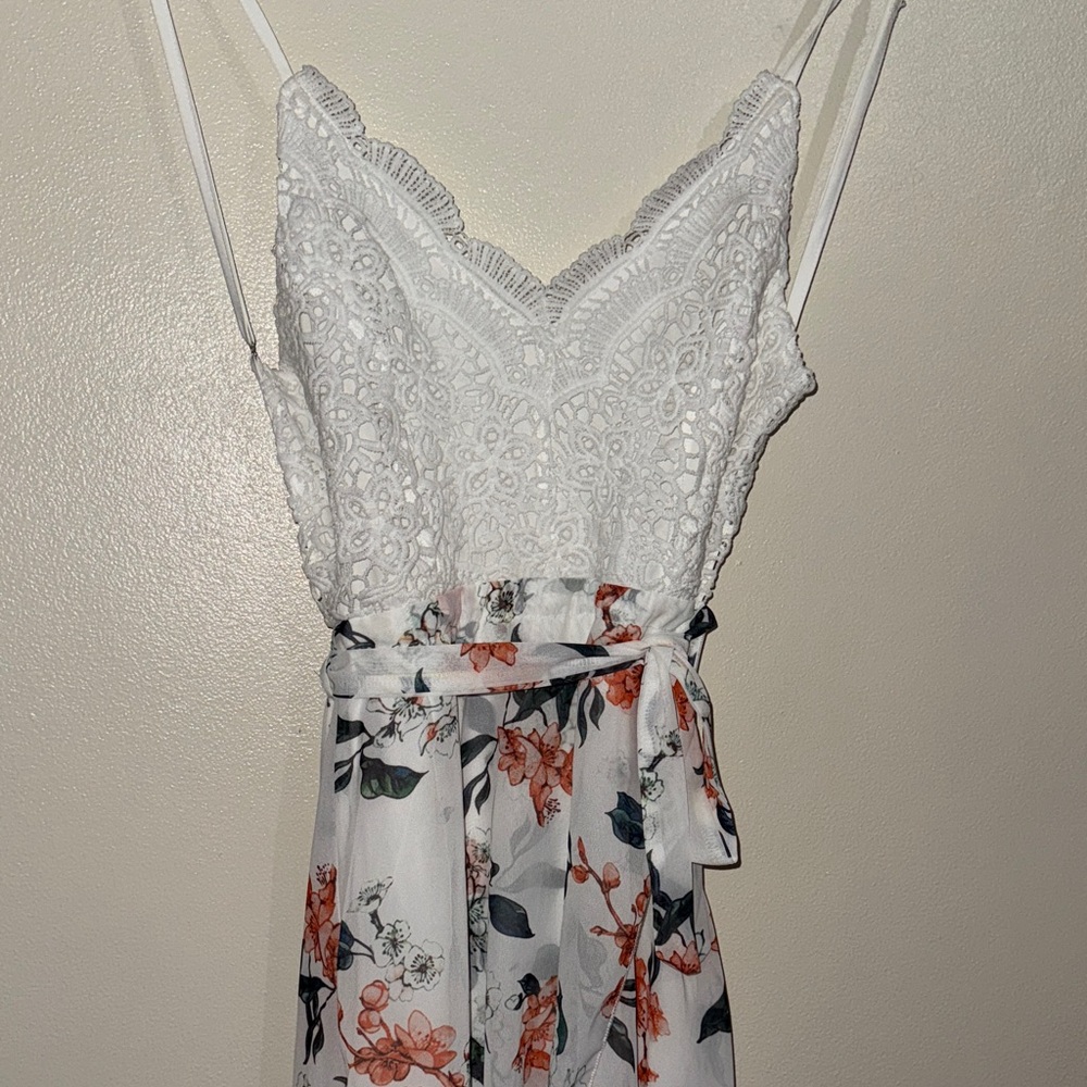 Floral Lace White Dress